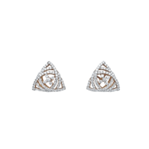 18K Gold Geometric Diamond Stud Earrings|Pachchigar Jeweller