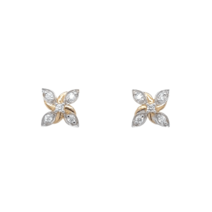 18K Floral Diamond Earing for Daily Wear|Pachchigar Jeweller
