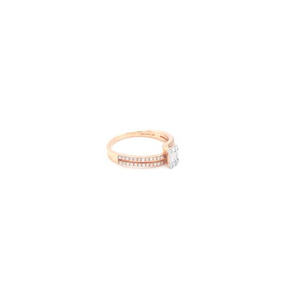 18KT Diamond Ring Studded with Baguettes|Pachchigar Jeweller
