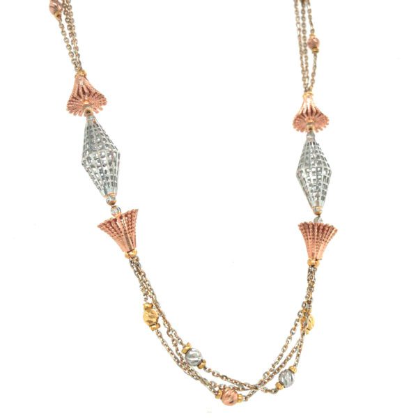 22KT Rose Gold Fancy Bunch Pattern Chain|Pachchigar Jeweller