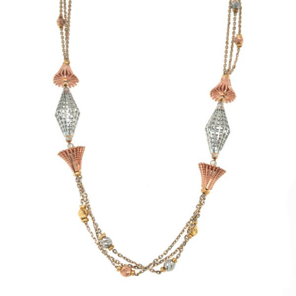 22KT Rose Gold Fancy Bunch Pattern Chain|Pachchigar Jeweller