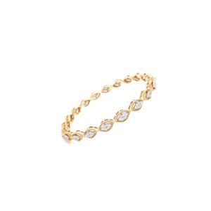 18KT Diamond Bangle with Marquise Look and Pressure Setting