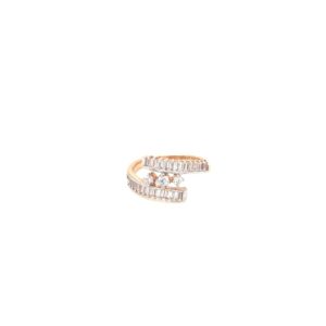 18k rose gold Ring with American diamond|Pachchigar Jeweller