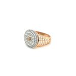 18K Rose Gold Diamond Ring with Striking Grey Mino Accent