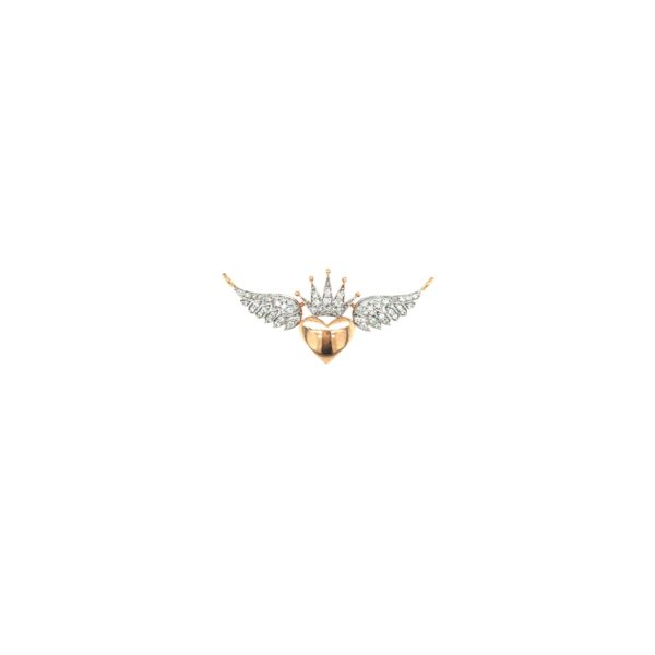 18KT Diamond Tanmaniya | Crown Wings Heart Design