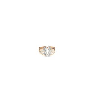 18K Indo-Italian Rose gold Baguette Ring|Pachchigar Jeweller