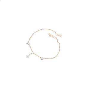 18KT Rose Gold Real Diamond Delicate Charms Bracelet