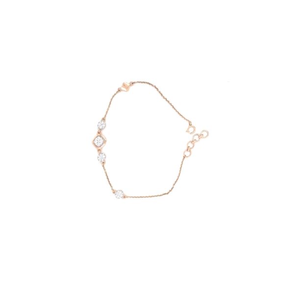 18KT Rose Gold Real Diamond Lightweight Bracelet