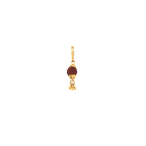 22KT Yellow Gold Rudraksha Pendant with Gold Balls Hanging