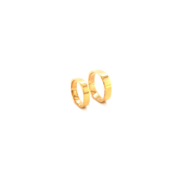 22K Yellow Gold Square Matching Rings for Couples| Pachchigar Jewellers
