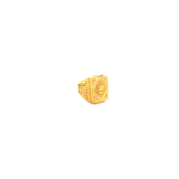 22K Gold Men's Ring as a Motif of Lotus Pachchigar Jewellers
