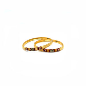 22KT Gold Bangle With Mina Work |Pachchigar Jewellers
