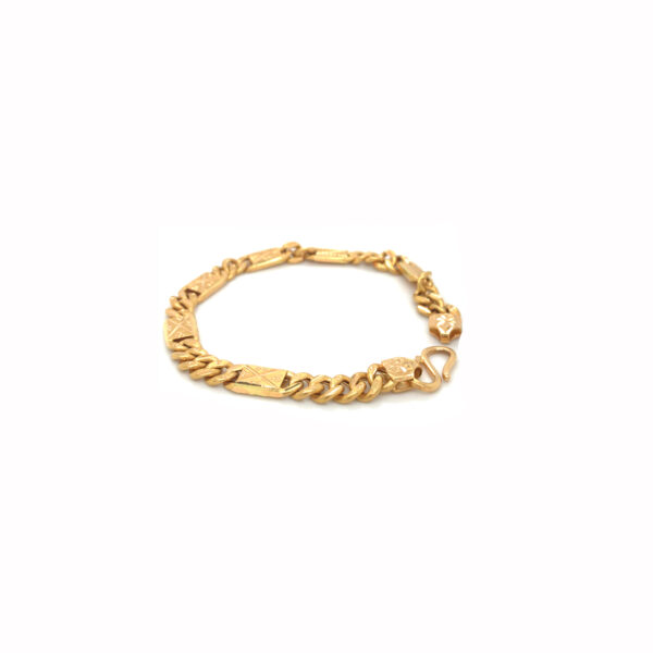 22KT Plain Gold Hollow Bracelet For Men|Pachchigar Jewellers