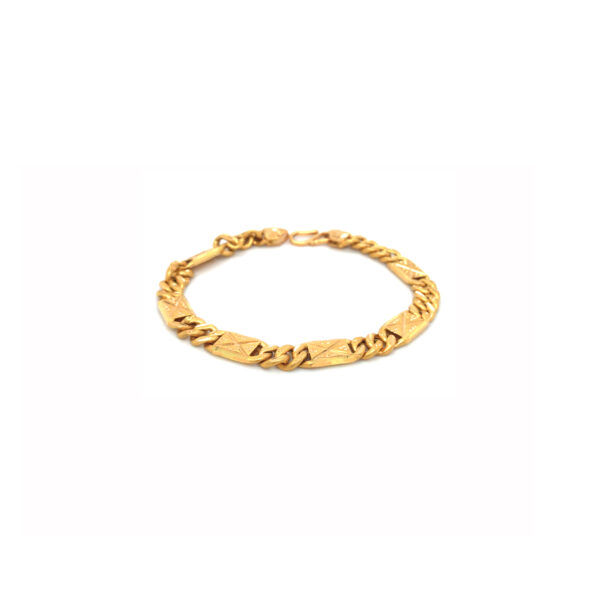 22KT Plain Gold Hollow Bracelet For Men|Pachchigar Jewellers