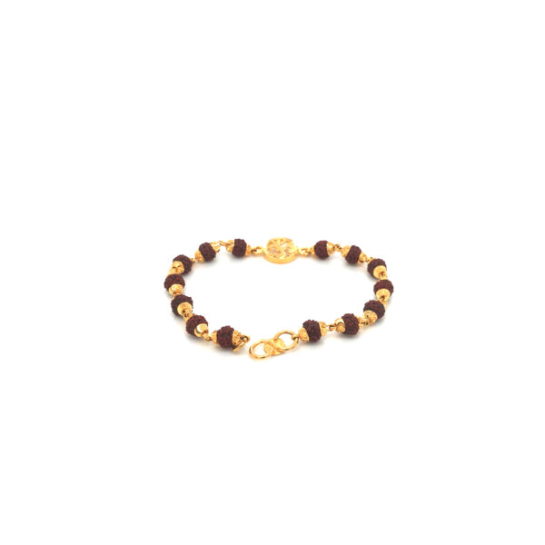 22K Gold OM Rudraksha Bracelet For Kids|Pachchigar Jeweller
