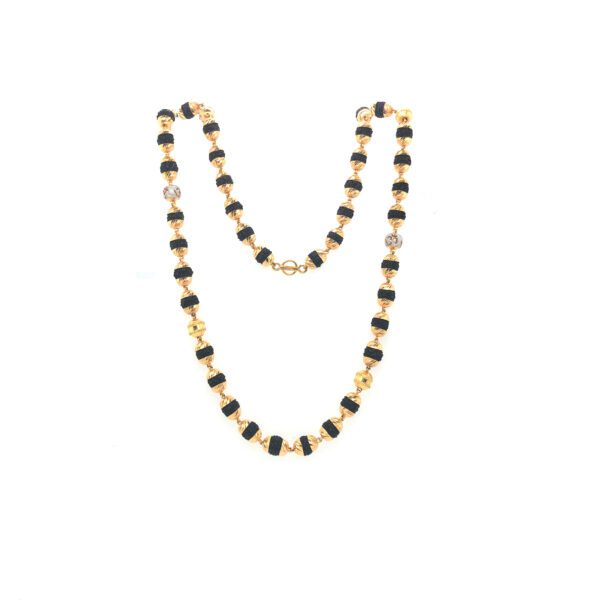 22K Gold Rudraksh Mala With Rhodium Ball|Pachchigar Jeweller