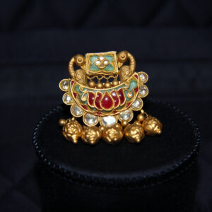 22KT Gold Royal Kundan Traditional Ring|Pachchigar Jewellers
