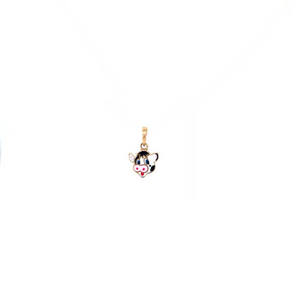 Playful Cow Face 18KT Gold Kids Pendant |Pachchigar jewelers