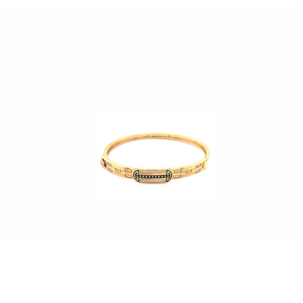 22KT Gold Men’s Designer Kada with CZ Premium Design