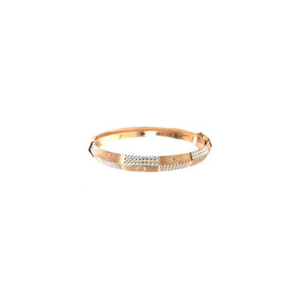 18KT Gold Men's Bracelet – Bold Screw Motif with Dual-Tone