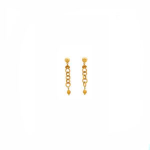 Textured Loop Drop 22KT Gold Earrings | Pachchigar Jewellers