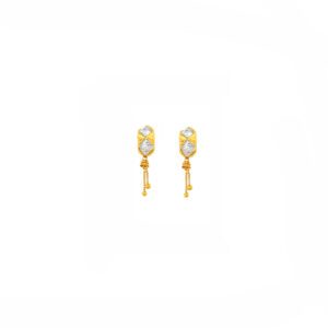 22KT Gold Textured Dangle Earrings |Pachchigar Jewellers